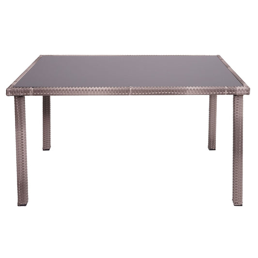 Cosmo Casa - Polyrotan tafel - Tuintafel balkontafel - 120x75cm - Grijsbruin