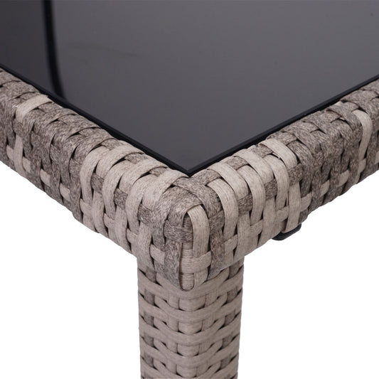 Cosmo Casa - Polyrotan tafel - Tuintafel balkontafel - 120x75cm - Grijsbruin