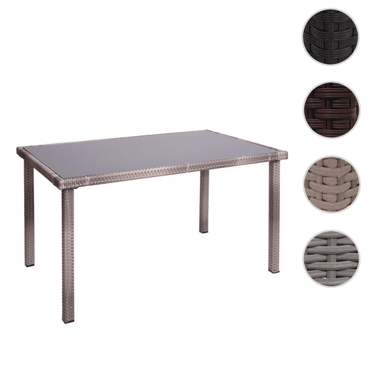 Cosmo Casa - Polyrotan tafel - Tuintafel balkontafel - 120x75cm - Grijsbruin