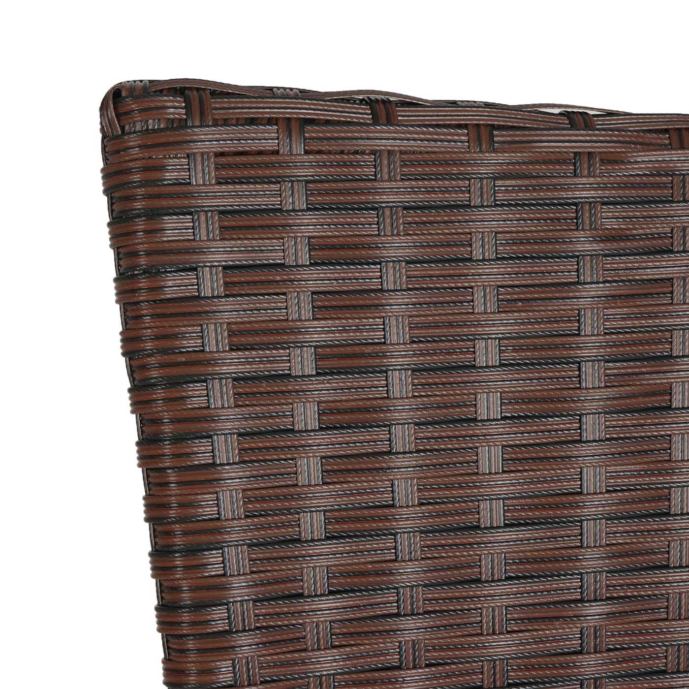 Cosmo Casa - Set van 2 poly rattan stoelen - Stapelbare balkonstoel tuinstoel - Poly rattan - Bruin - Kussen crème