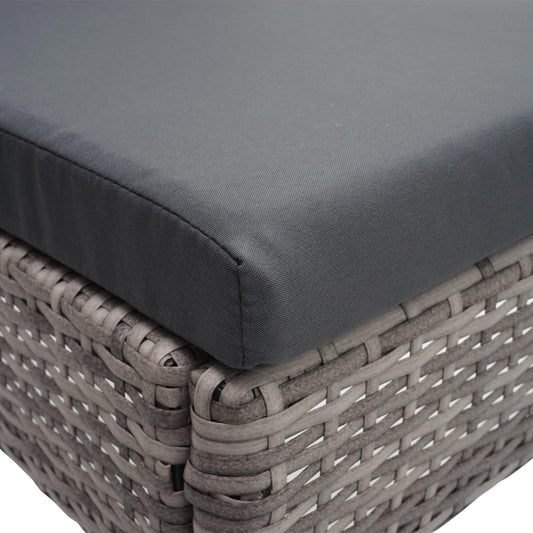 Cosmo Casa - Set van 2 polyrotan stoelen - Balkonstoel tuinstoel - Stapelbaar - Grijsbruin met donkergrijs kussen