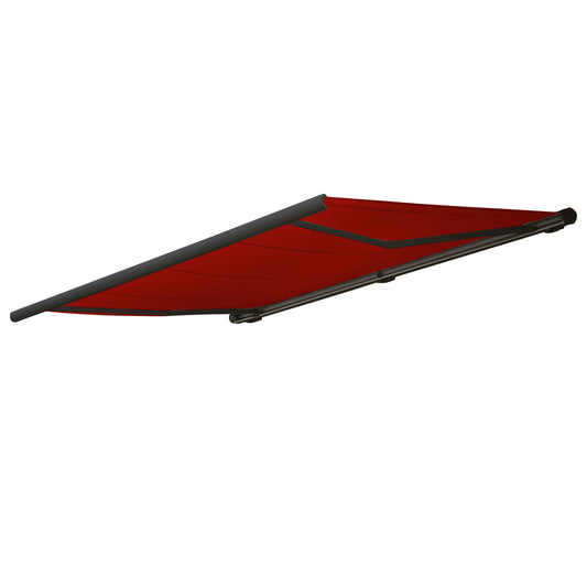 Cosmo Casa - Elektrisch Cassettescherm - Volledige Cassette - 5 x 3 m - Polyester - Bordeauxrood - Frame Antraciet