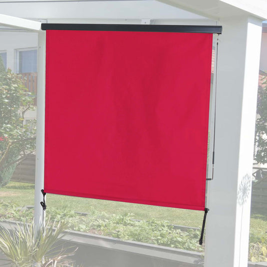 Cosmo Casa - Verticale zonwering - Privacyscherm buiten - Rolgordijn UV-werend 50 doek - 250x180cm - Bordeauxrood