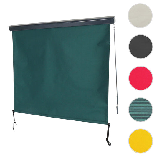Cosmo Casa - Verticale zonwering - Privacyscherm buiten - Rolgordijn UV-werend 50 doek - 250x180cm - Blauwgroen