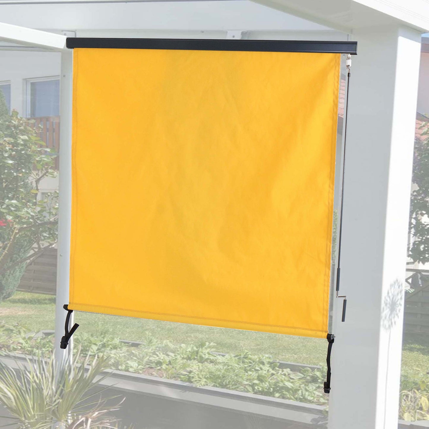Cosmo Casa - Verticale zonwering - Privacyscherm buiten - Rolgordijn UV-werend 50 doek - 250x180cm - Geel