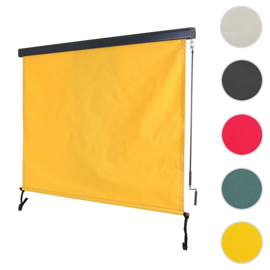 Cosmo Casa - Verticale zonwering - Privacyscherm buiten - Rolgordijn UV-werend 50 doek - 250x180cm - Geel