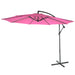 Cosmo Casa - Acerra zweefparasol - Zonwerende parasol - 3m kantelbaar - Polyester staal - 11kg - Roze zonder voet
