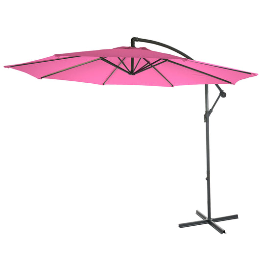 Cosmo Casa - Acerra zweefparasol - Zonwerende parasol - 3m kantelbaar - Polyester staal - 11kg - Roze zonder voet
