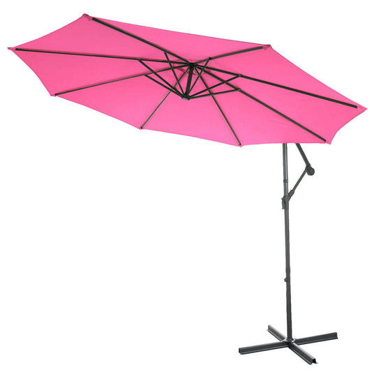 Cosmo Casa - Acerra zweefparasol - Zonwerende parasol - 3m kantelbaar - Polyester staal - 11kg - Roze zonder voet
