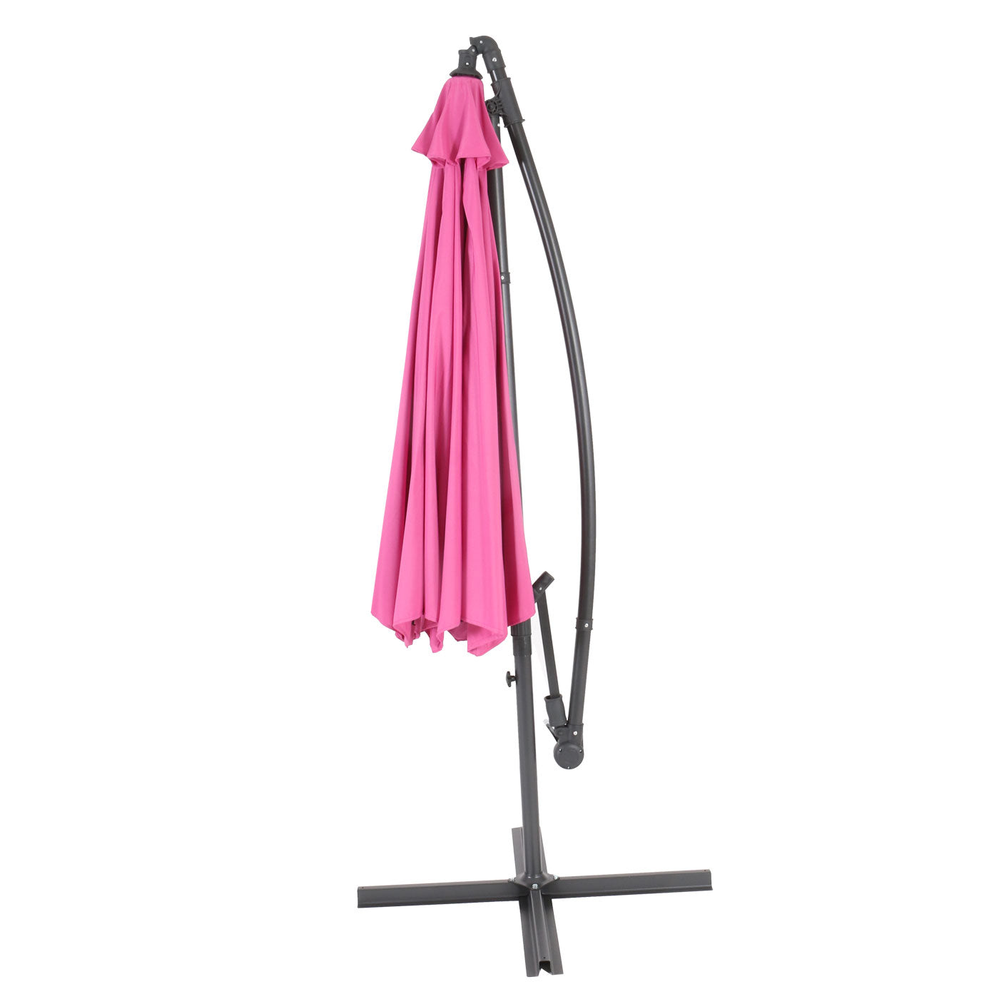 Cosmo Casa - Acerra zweefparasol - Zonwerende parasol - 3m kantelbaar - Polyester staal - 11kg - Roze zonder voet