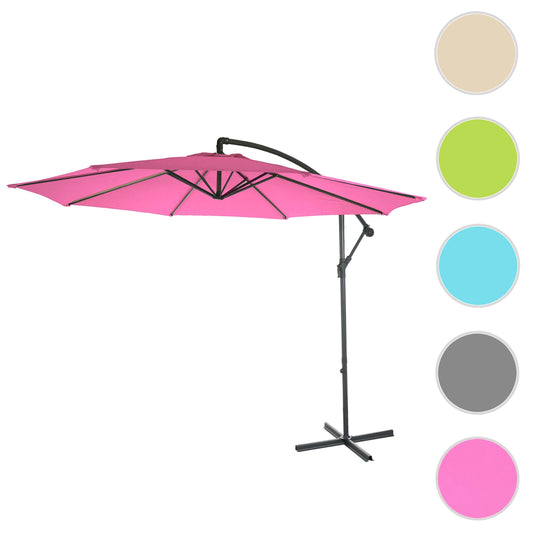 Cosmo Casa - Acerra zweefparasol - Zonwerende parasol - 3m kantelbaar - Polyester staal - 11kg - Roze zonder voet