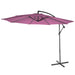 Cosmo Casa - Acerra zweefparasol - Zonwerende parasol - 3m kantelbaar - Polyester staal - 11kg - Lavendelrood zonder voet