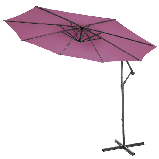 Cosmo Casa - Acerra zweefparasol - Zonwerende parasol - 3m kantelbaar - Polyester staal - 11kg - Lavendelrood zonder voet