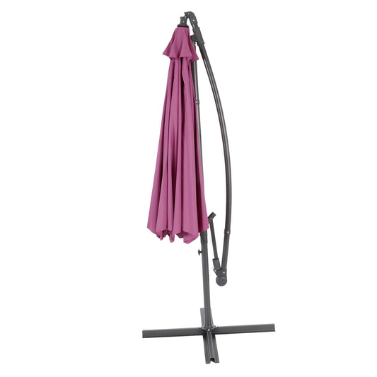 Cosmo Casa - Acerra zweefparasol - Zonwerende parasol - 3m kantelbaar - Polyester staal - 11kg - Lavendelrood zonder voet