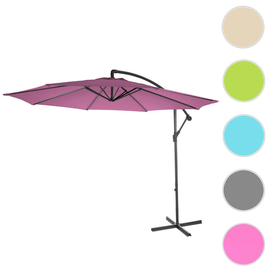 Cosmo Casa - Acerra zweefparasol - Zonwerende parasol - 3m kantelbaar - Polyester staal - 11kg - Lavendelrood zonder voet