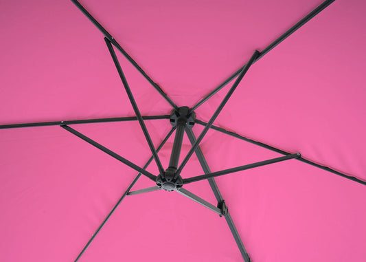 Cosmo Casa - Casoria zweefparasol - 3m kantelbaar - Polyester aluminium/staal - 9kg - Roze-rozerood