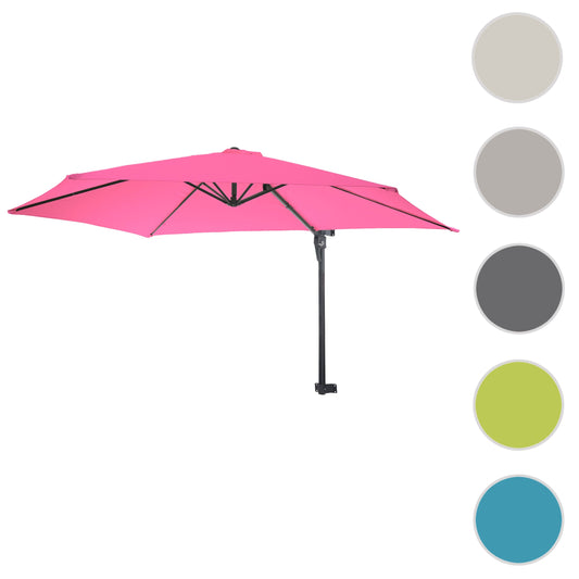 Cosmo Casa - Casoria zweefparasol - 3m kantelbaar - Polyester aluminium/staal - 9kg - Roze-rozerood