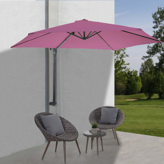 Cosmo Casa - Casoria zweefparasol - 3m kantelbaar - Polyester aluminium/staal - 9kg - Lavendelrood