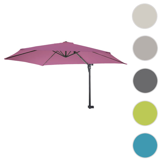 Cosmo Casa - Casoria zweefparasol - 3m kantelbaar - Polyester aluminium/staal - 9kg - Lavendelrood