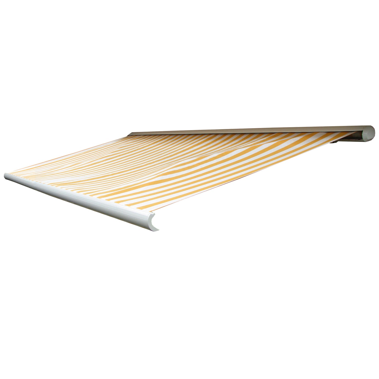 Cosmo Casa - Vervanghoes voor luifel - Volledige cassette vervangende hoes zonwering - 4x3m - Polyester geel-wit