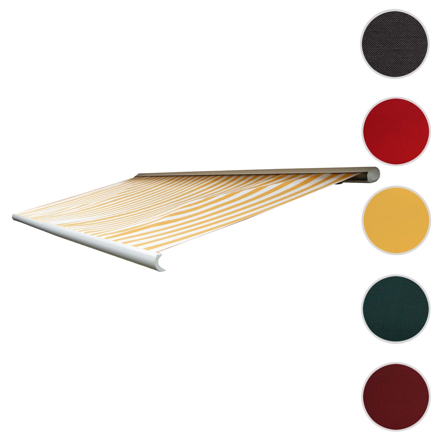 Cosmo Casa - Vervanghoes voor luifel - Volledige cassette vervangende hoes zonwering - 4x3m - Polyester geel-wit