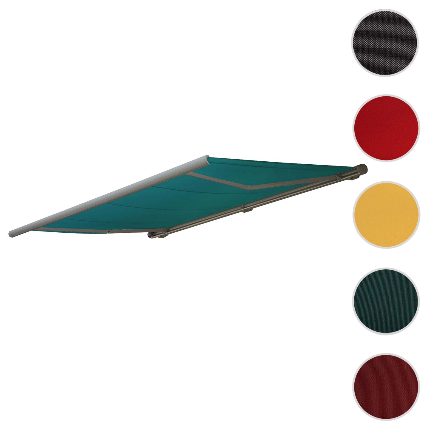 Cosmo Casa - Vervanghoes voor luifel - Volledige cassette vervangende hoes zonwering - 4x3m - Polyester blauwgroen