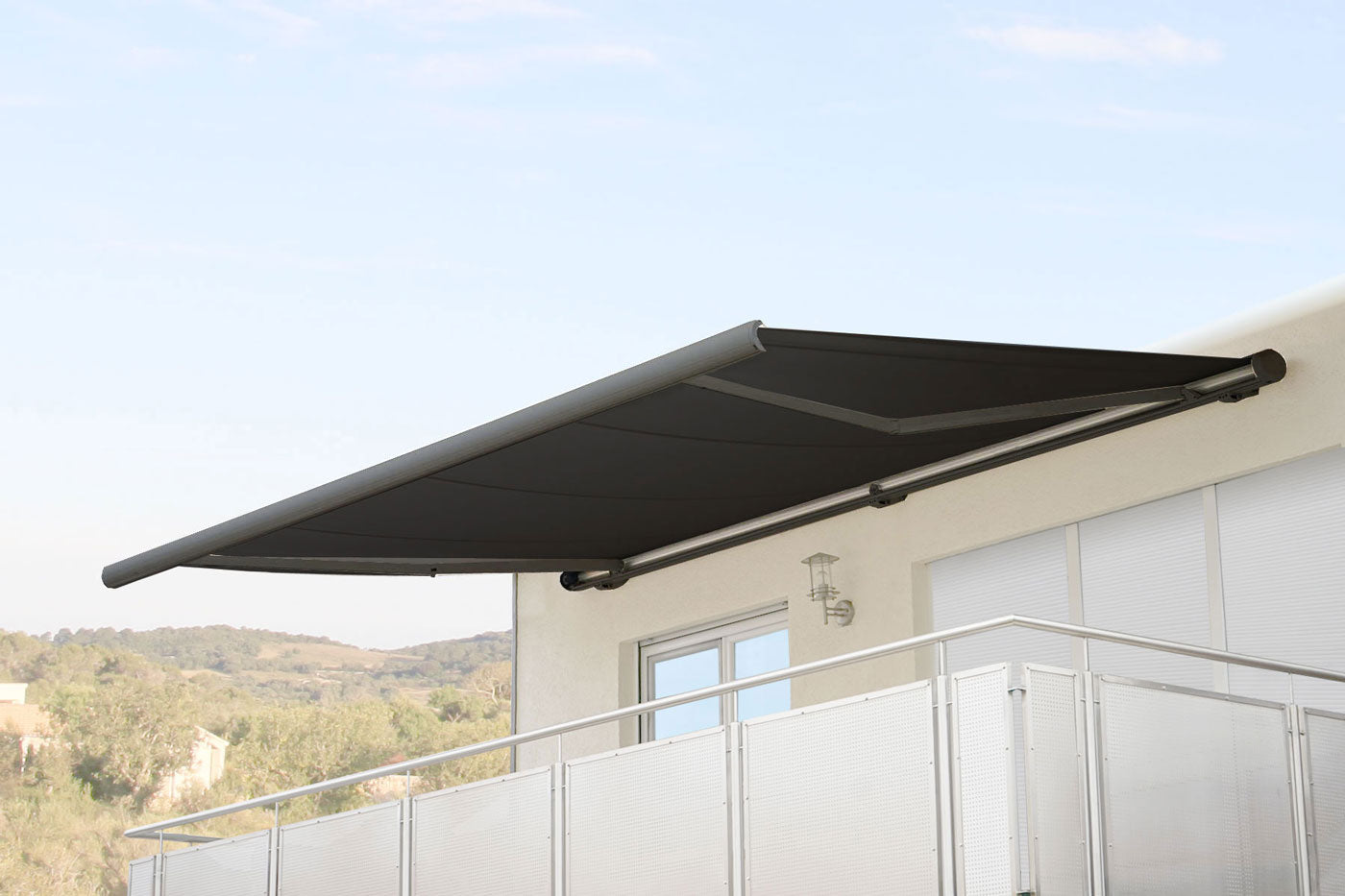 Cosmo Casa - Vervangende hoes voor luifel - Volledige cassette vervangende hoes zonwering - 4x3m - Acryl antraciet