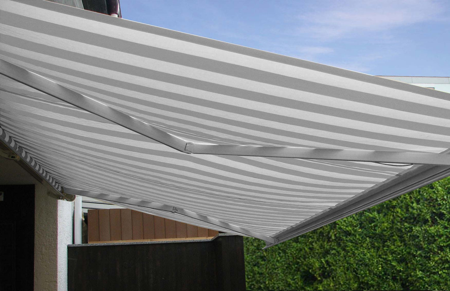 Cosmo Casa - Vervangende hoes luifel - Volledige cassette zonwering - 4x3m - Acryl grijswit