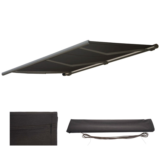 Cosmo Casa - Vervangende hoes luifel - Volledige cassette zonwering - 5x3m - Polyester antraciet