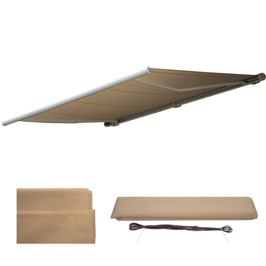 Cosmo Casa - Vervangende hoes luifel - Volledige cassette zonwering - 5x3m - Polyester crème