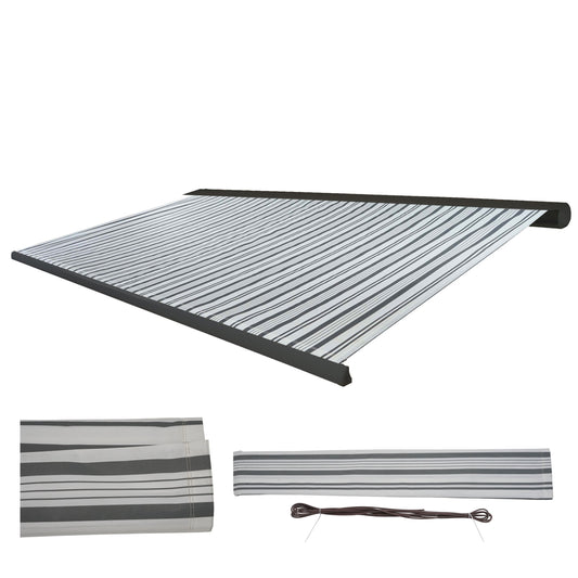 Cosmo Casa - Vervangende hoes luifel - Volledige cassette zonwering - 5x3m - Polyester grijswit