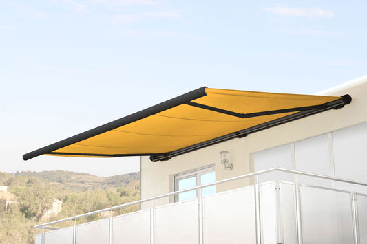 Cosmo Casa - Vervangende hoes luifel - Volledige cassette zonwering - 5x3m - Polyester geel