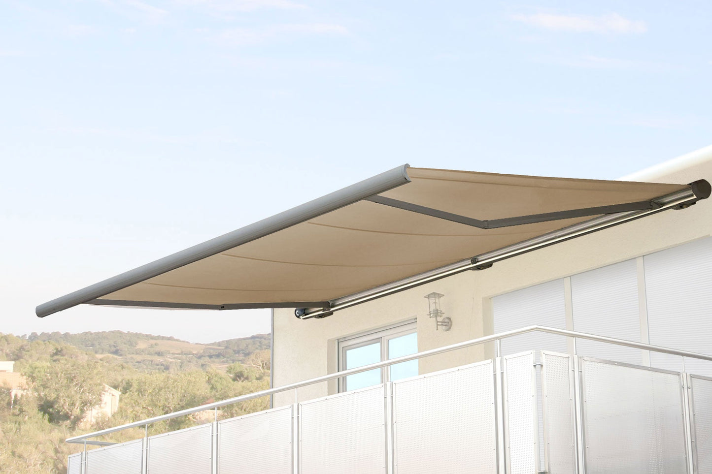 Cosmo Casa - Vervanghoes voor luifel - Volledige cassette vervangende hoes zonwering - 6x3m - Polyester crème