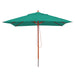 Cosmo Casa - Tuinparasol - Horeca Parasol Vierkant - Polyester en Hout - Blauwgroen
