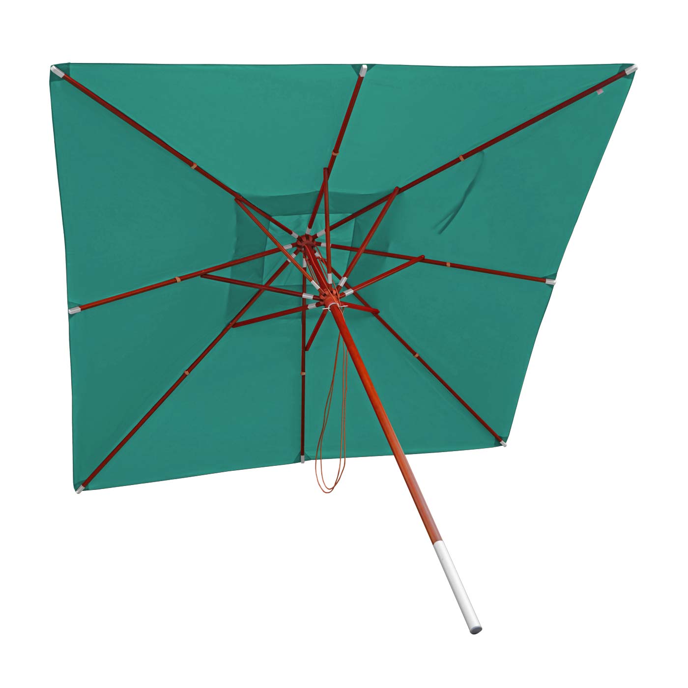 Cosmo Casa - Tuinparasol - Horeca Parasol Vierkant - Polyester en Hout - Blauwgroen