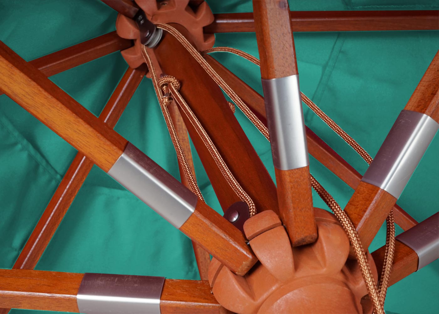 Cosmo Casa - Tuinparasol - Horeca Parasol Vierkant - Polyester en Hout - Blauwgroen