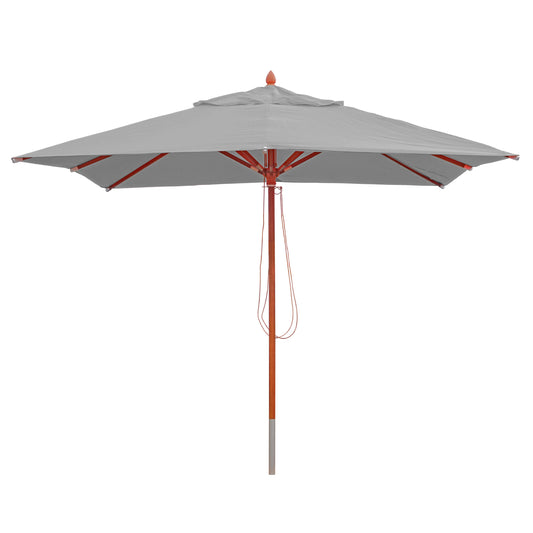 Cosmo Casa - Tuinparasol - Horeca Parasol Vierkant - Polyester en Hout - Lichtgrijs