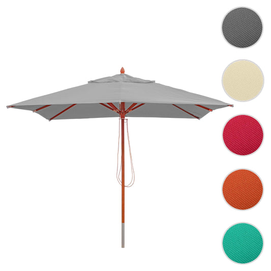 Cosmo Casa - Tuinparasol - Horeca Parasol Vierkant - Polyester en Hout - Lichtgrijs