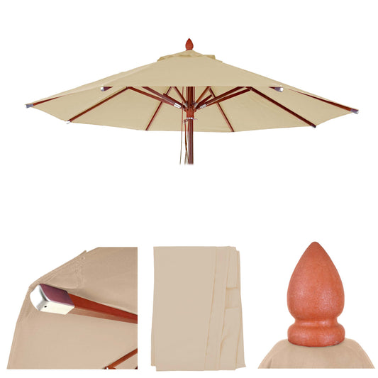 Cosmo Casa - Parasolhoes - Ronde Vervanghoes Hout - Polyester - Crème