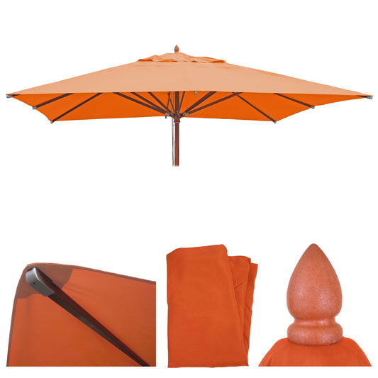 Cosmo Casa - Parasolhoes - Vervanghoes voor Horeca Parasol - Polyester - Terracotta - Vierkant