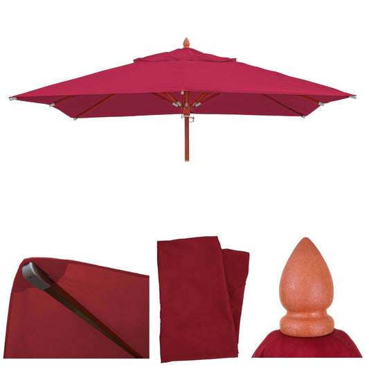 Cosmo Casa - Parasolhoes - Vervanghoes voor Horeca Parasol - Polyester - Bordeauxrood - Vierkant