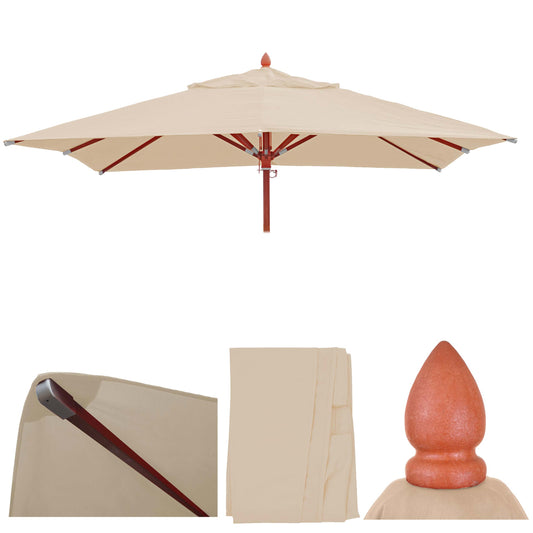 Cosmo Casa - Parasolhoes - Vierkante Vervanghoes voor Horeca Parasol - Polyester - Crème