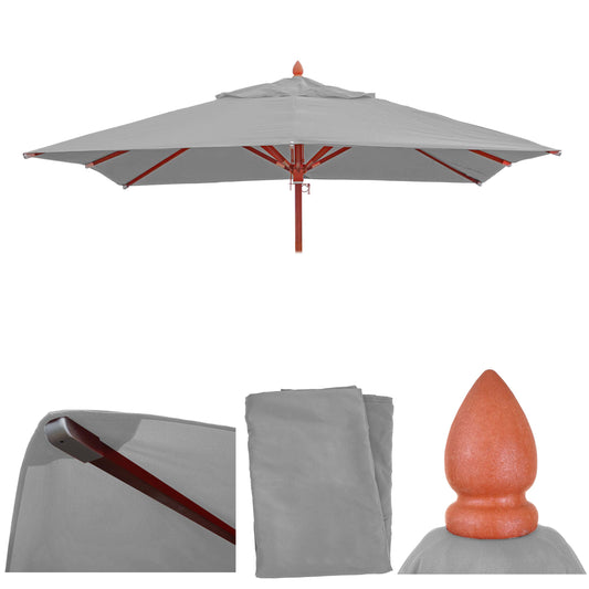 Cosmo Casa - Parasolhoes - Vierkante Vervanghoes voor Horeca Parasol - Polyester - Lichtgrijs