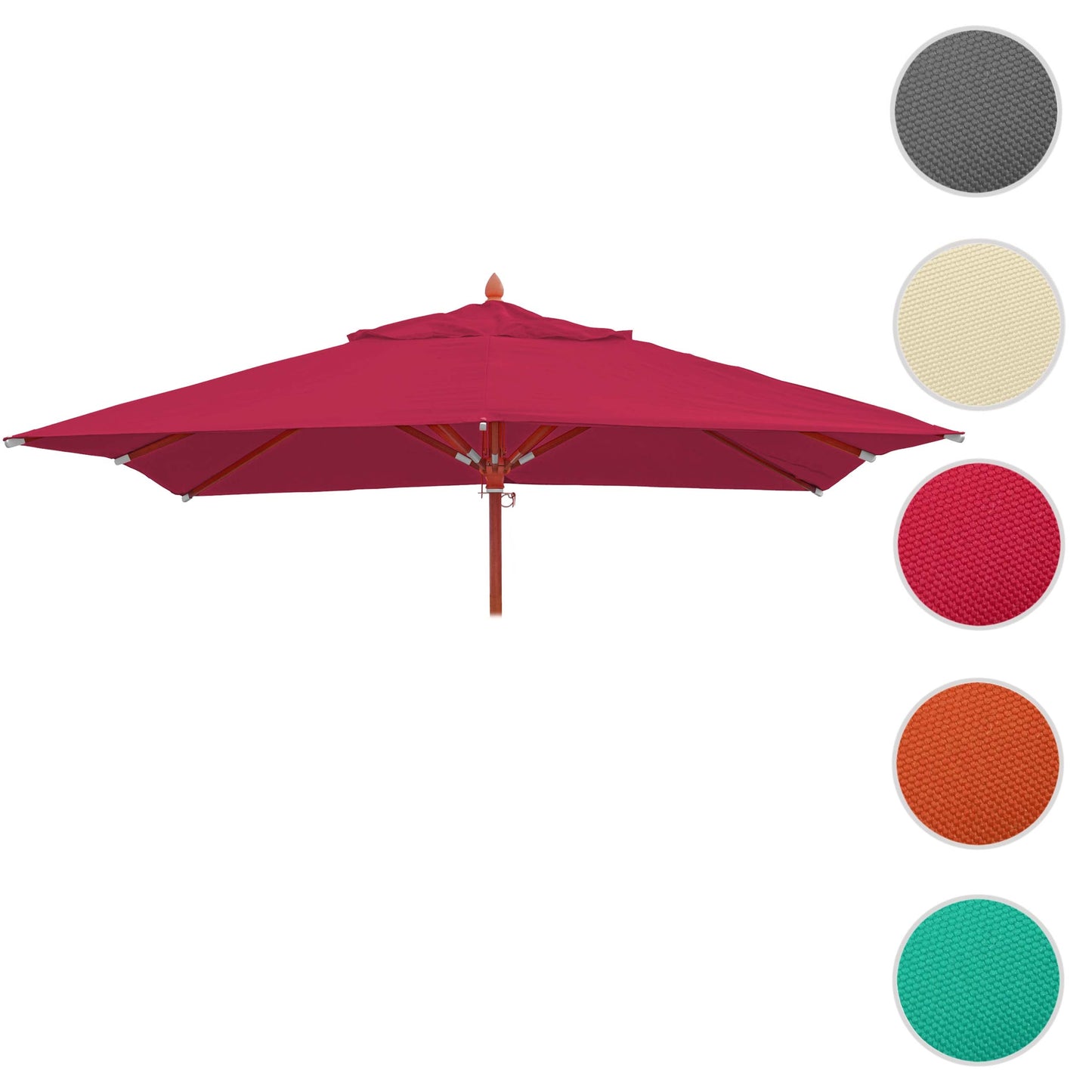 Cosmo Casa - Parasolhoes - Vierkante Vervanghoes voor Horeca Parasol - Polyester - Bordeauxrood