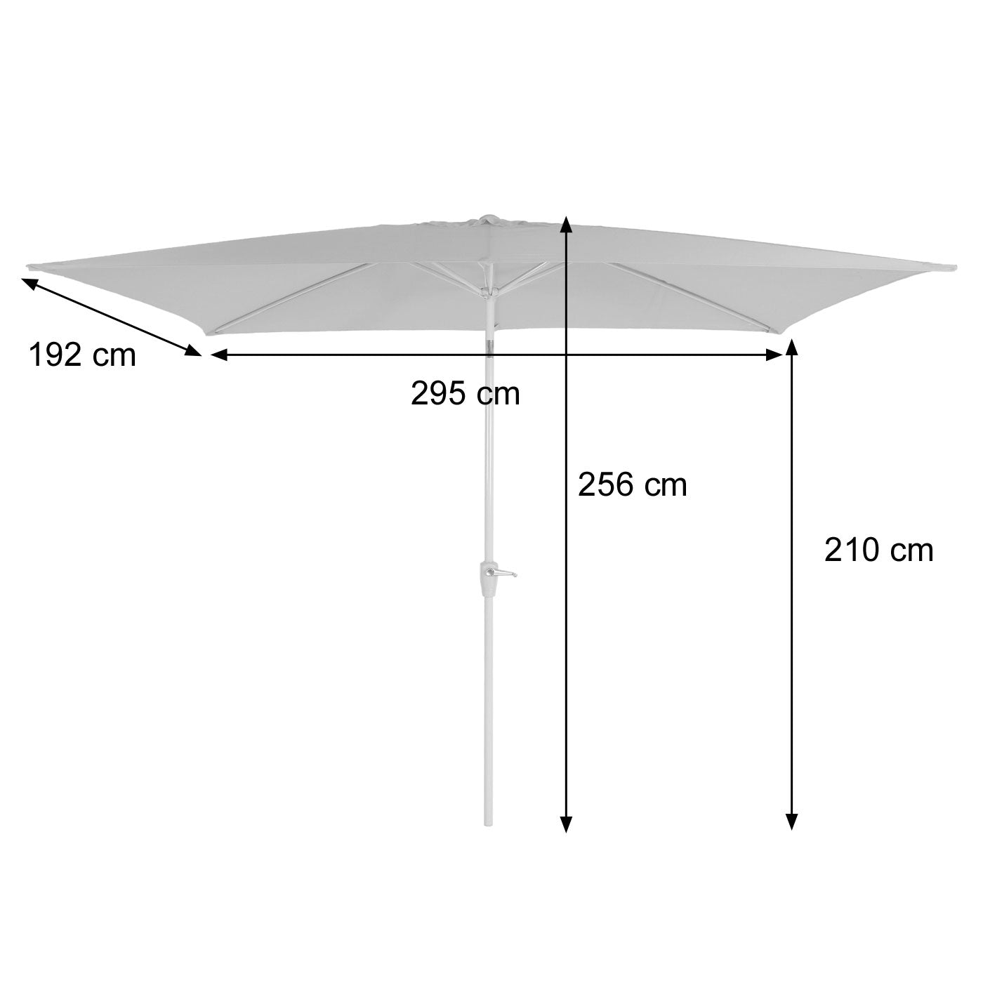 Cosmo Casa - Parasol - Tuinparasol - 2x3m rechthoekig kantelbaar - Polyester aluminium - 4,5kg - UV-bescherming 50+ - Terracotta