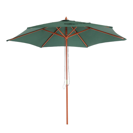 Cosmo Casa - Florida parasol - Tuinparasol marktparasol - 3m - Polyester hout - Olijfgroen