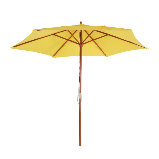 Cosmo Casa - Florida parasol - Tuinparasol marktparasol - 3m - Polyester hout - Geel