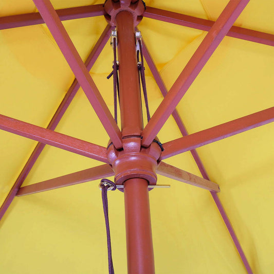 Cosmo Casa - Florida parasol - Tuinparasol marktparasol - 3m - Polyester hout - Geel
