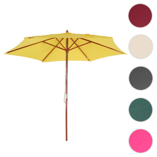Cosmo Casa - Florida parasol - Tuinparasol marktparasol - 3m - Polyester hout - Geel