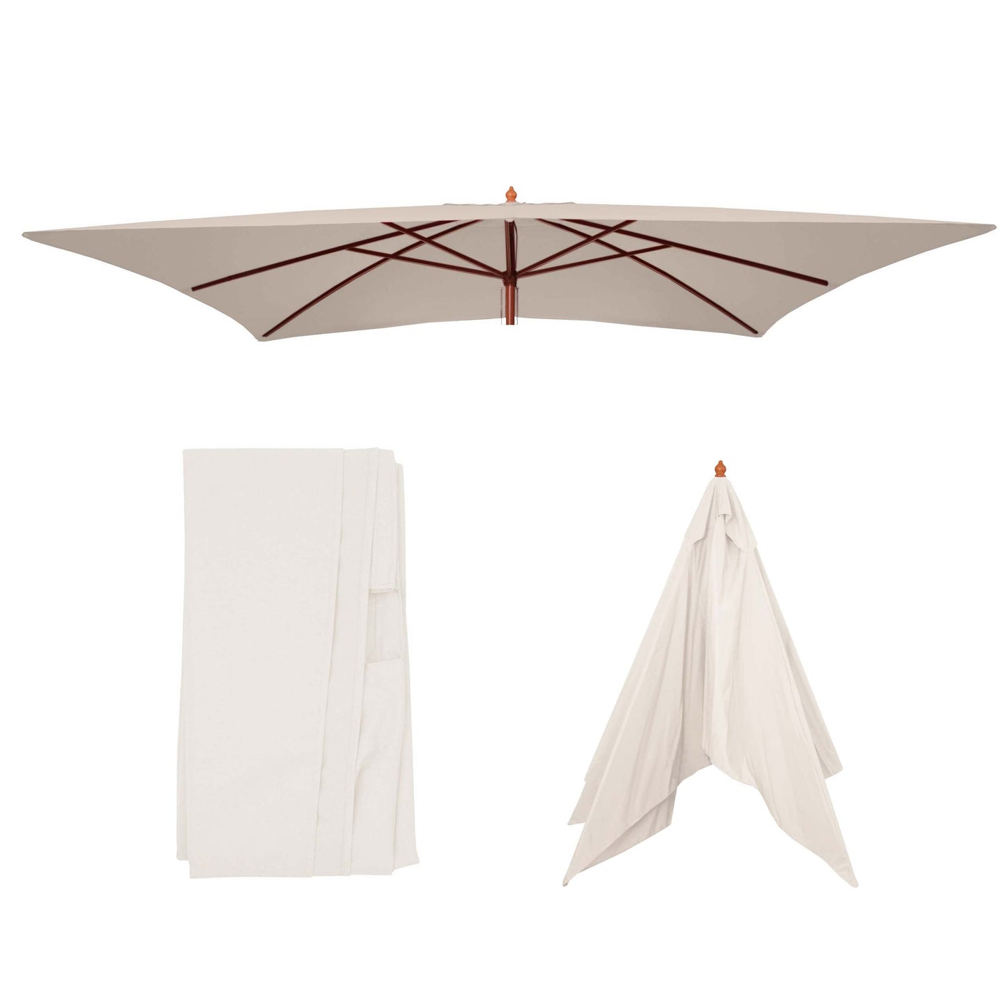 Cosmo Casa - Parasolhoes - Pasvorm - Polyester - Crème - 3×4 m